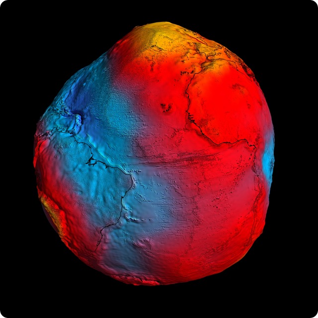 Géoïde : Le satellite GOCE révèle que notre planète ressemble à une pomme de Terre.