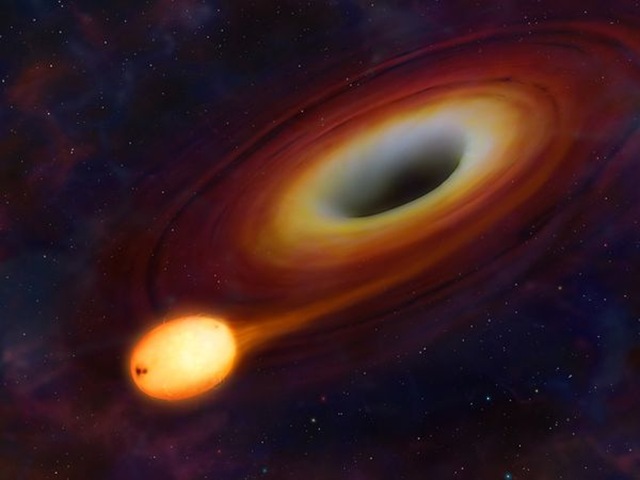 D’importants sursauts de rayons gamma signalent qu’un trou noir est en train de dévorer une étoile.