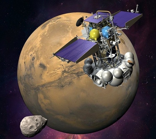 Vers Mars : le poster et les explications de la mission russe phobos-grunt.