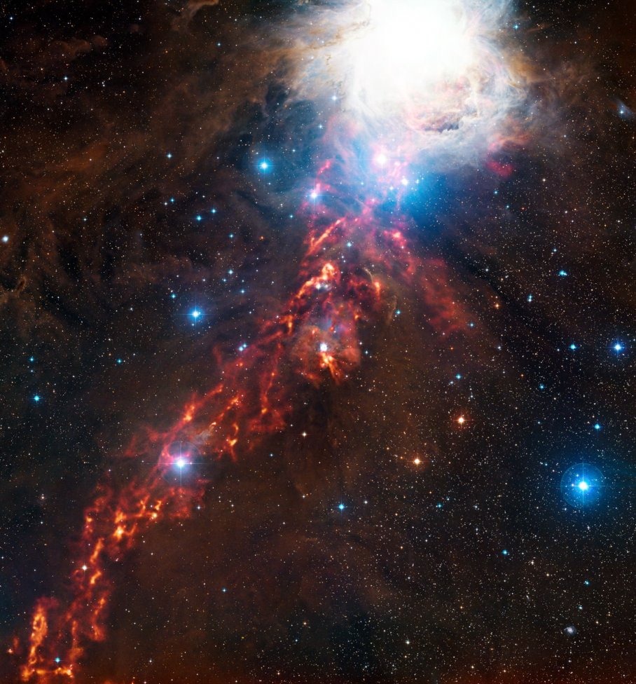 Le ruban de feu qui s’étire dans la nébuleuse d’Orion