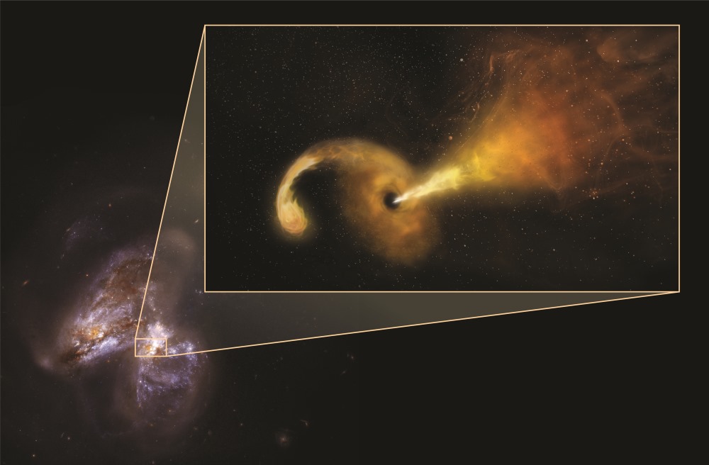 Une décennie de données pour imager les jets de particules émis par un trou noir supermassif dévorant une étoile