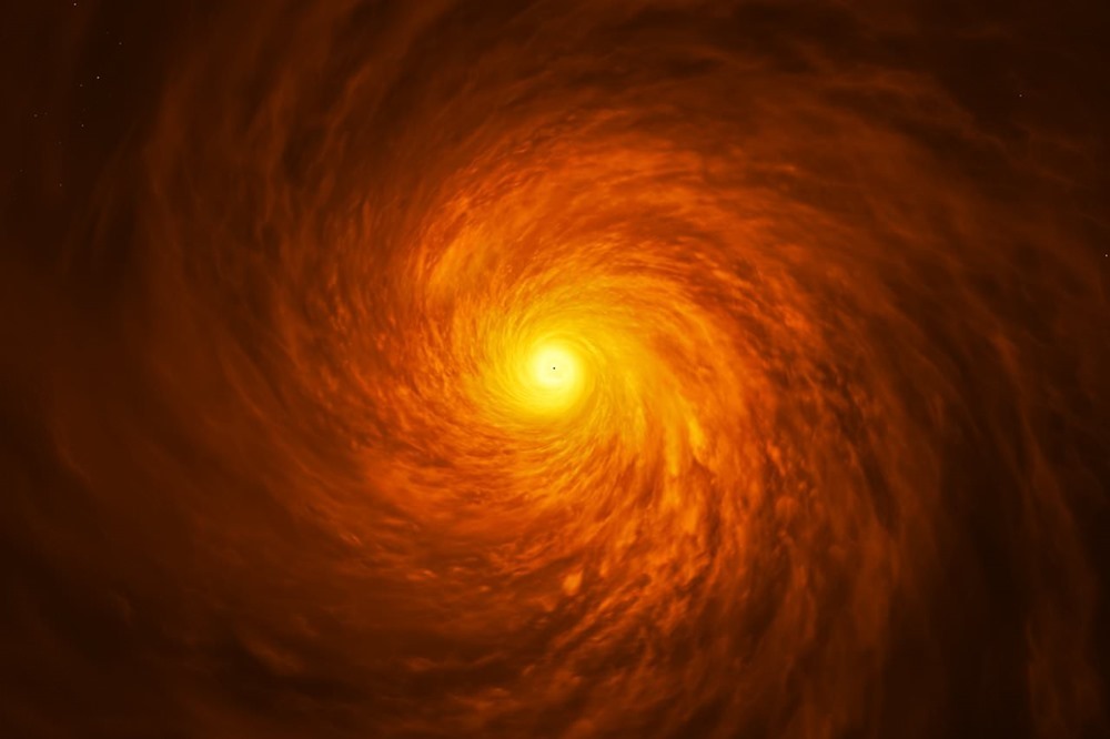 Un étrange trou noir qui présente un grand disque de matière qui ne devrait pas être là