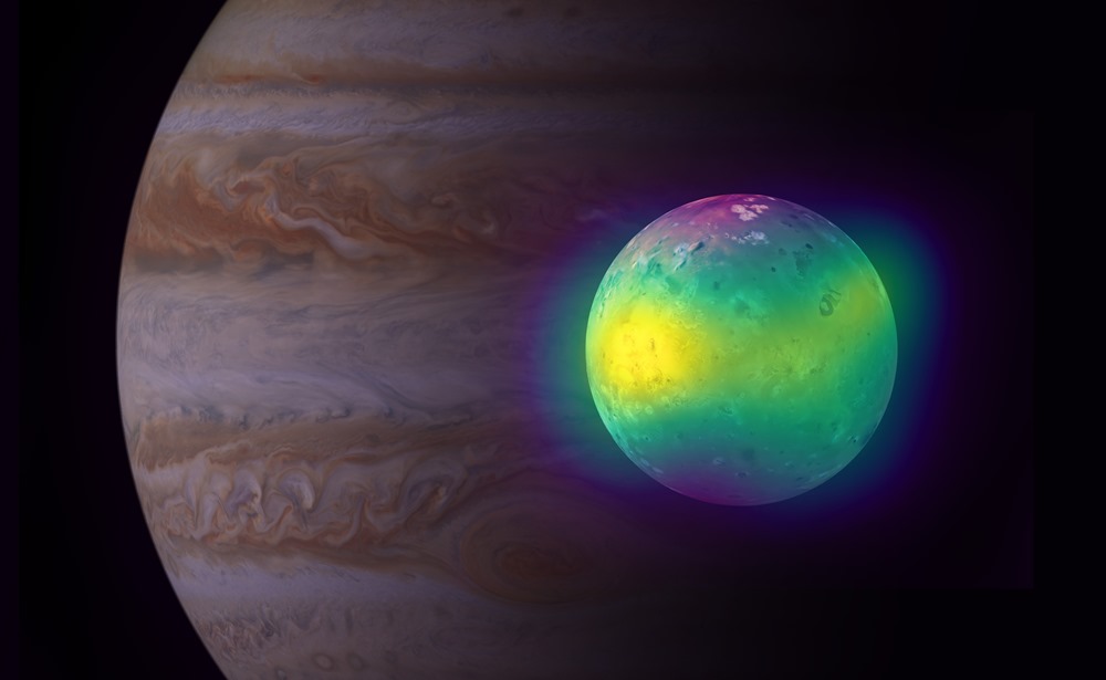 Première observation de panaches de dioxyde de soufre provenant des volcans de la lune de Jupiter, Io