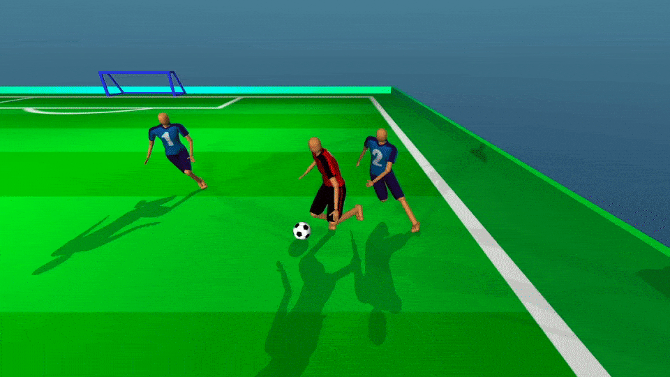 Des humanoïdes dirigés par une intelligence artificielle ont appris à jouer au football