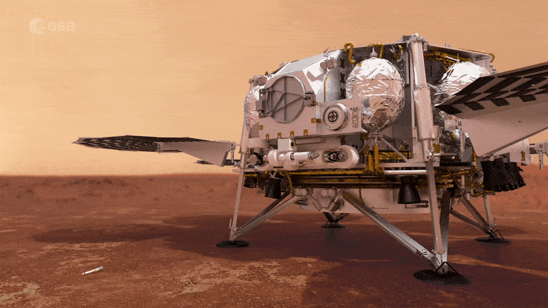 L’Agence spatiale européenne présente son bras robotisé préleveur d’échantillons laissés sur Mars par l’astromobile Perseverance