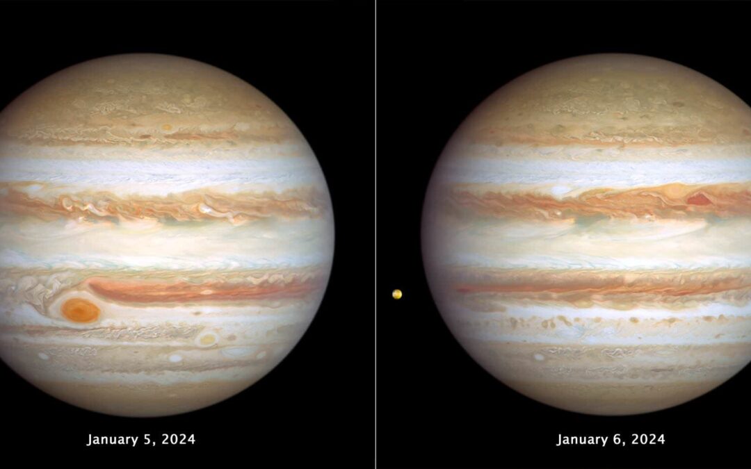 Le télescope spatial Hubble capture les violentes tempêtes de Jupiter et sa lune volcanique Io