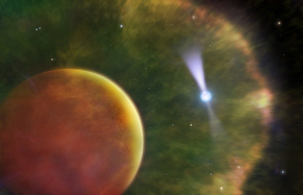 Un pulsar “veuve noire”, absorbant la matière d’une étoile l’accompagnant, observé dans une incroyable résolution