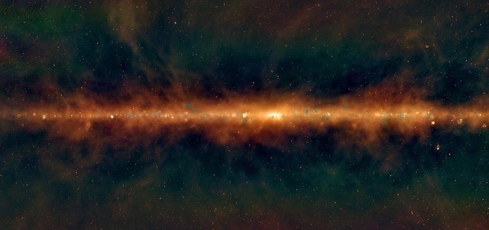 Le centre de notre galaxie tel qu’il apparaitrait si nous pouvions voir les ondes radio