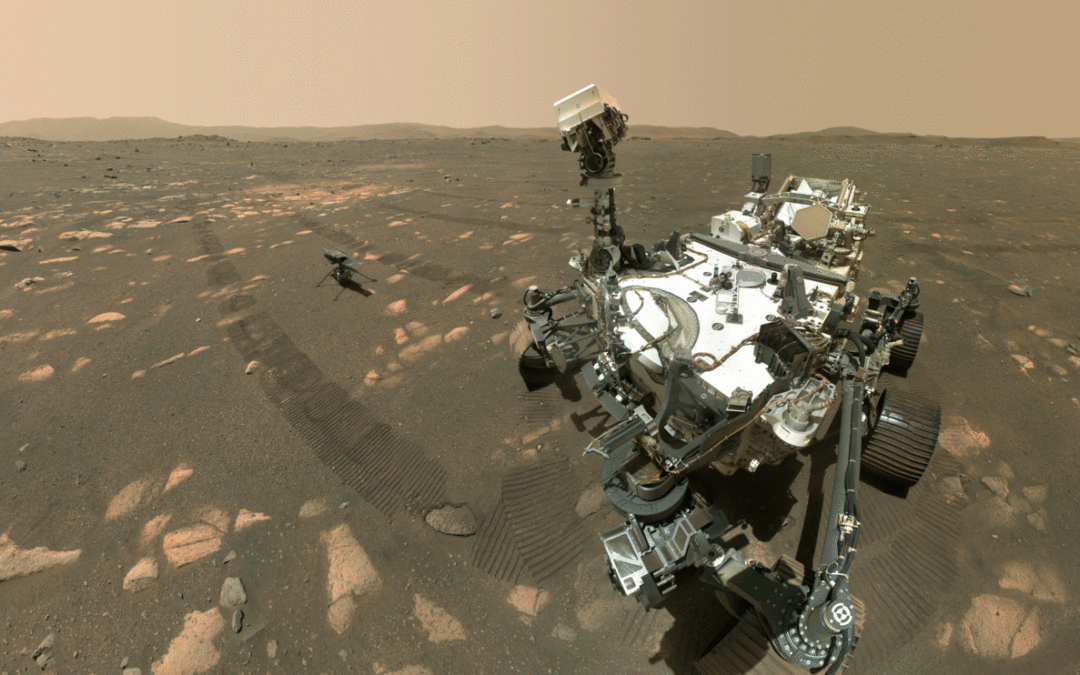 Sur Mars, l’astromobile Perseverance a pris un étonnant selfie accompagnée de l’hélicoptère Ingenuity