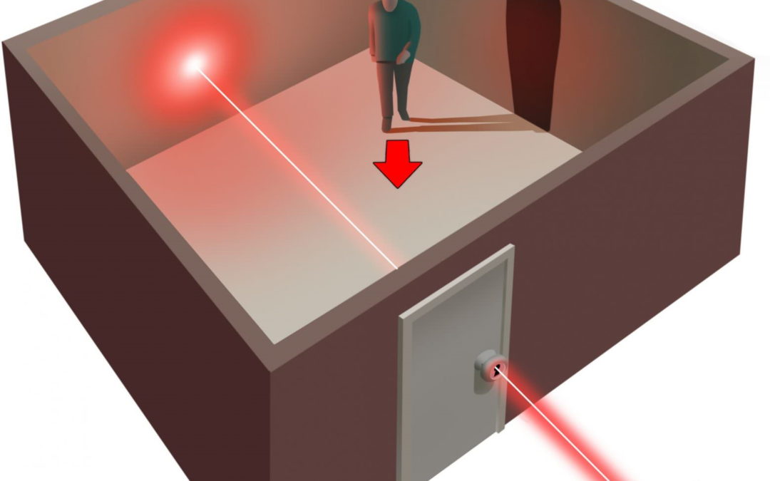 Un rayon laser projeté à travers le trou d’une serrure permet de voir ce qui bouge derrière la porte