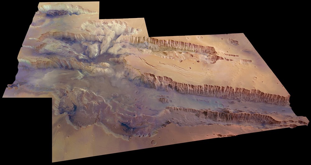 Sur Mars, le plus grand canyon du système solaire recèle d’importantes quantités d’eau sous sa surface